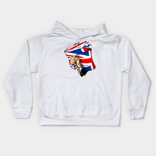 hand holding Uk flag Kids Hoodie